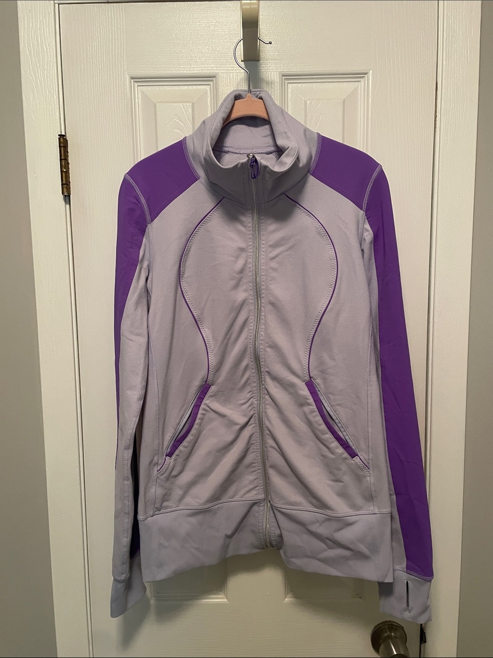 Women's Light Gray and Purple Zip-Front Jacket By Lululemon
